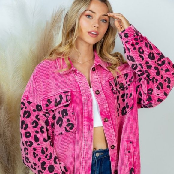 new WHITE BIRCH BOHO MAGNETA SHACKET jacket shirt western ANIMAL PRINT LG- XL - Picture 2 of 5